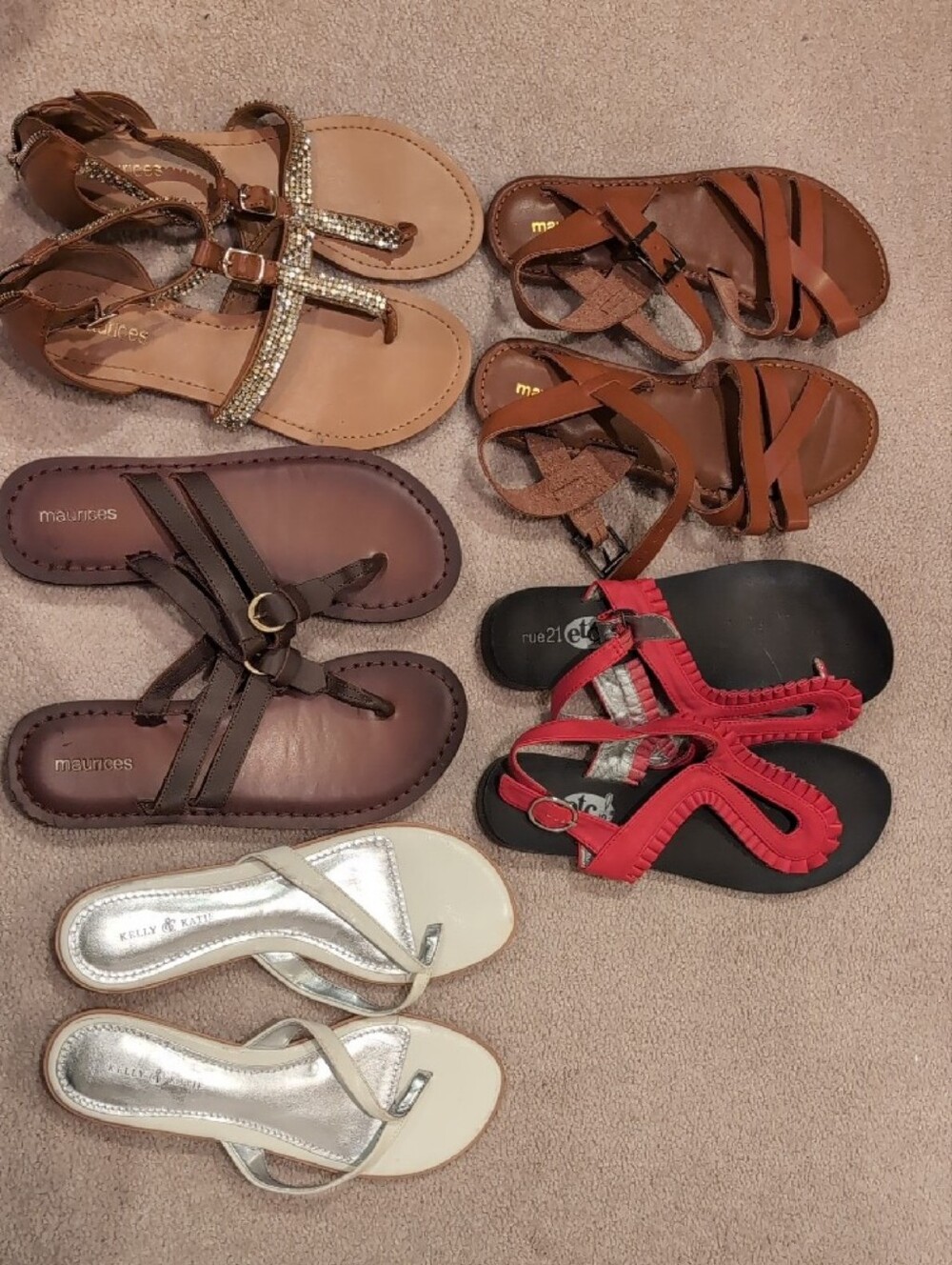 3 Pairs Maurices, 1 Kelly & Katie, 1 Rue21 Sandals